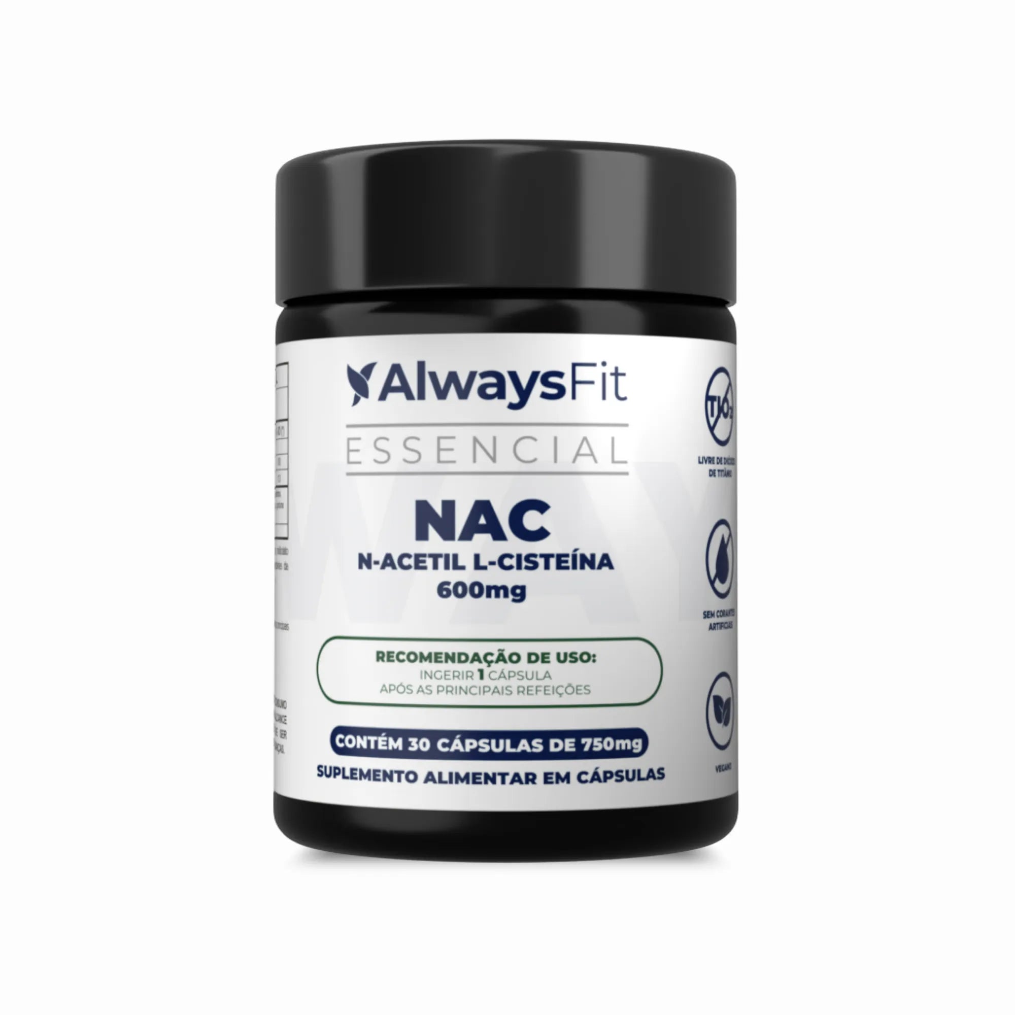 N-Acetil L-Cisteína NAC - 600mg - Precursor da Glutationa